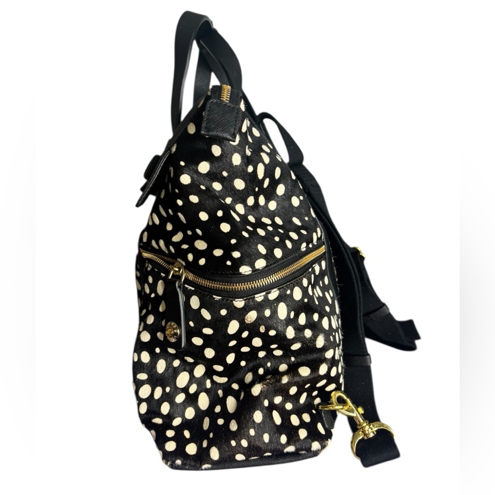 henri bendel Black and White Polka Dot Backpack Tote with Gold Hardware - Picture 8 of 16